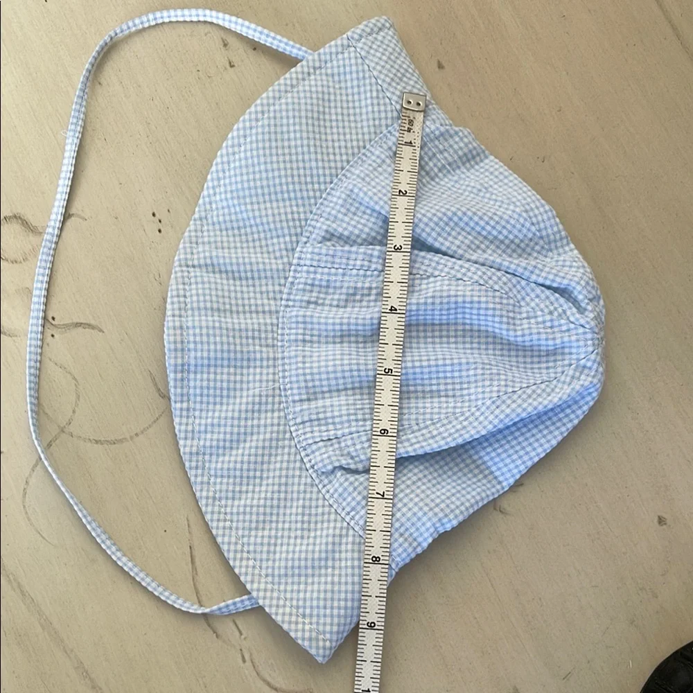 BABY Blue Gingham Wide-Brim Sun Hat